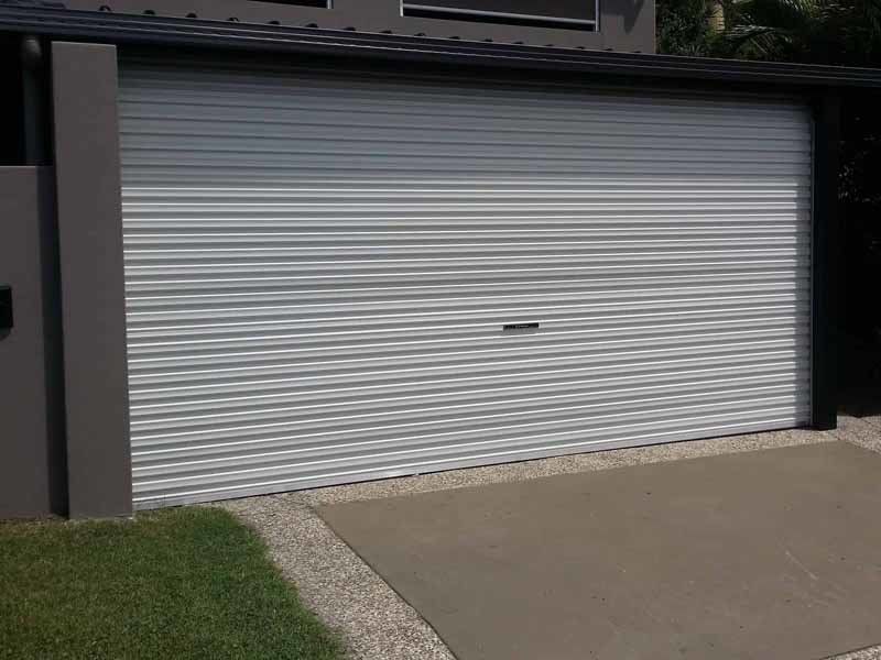 white garage door