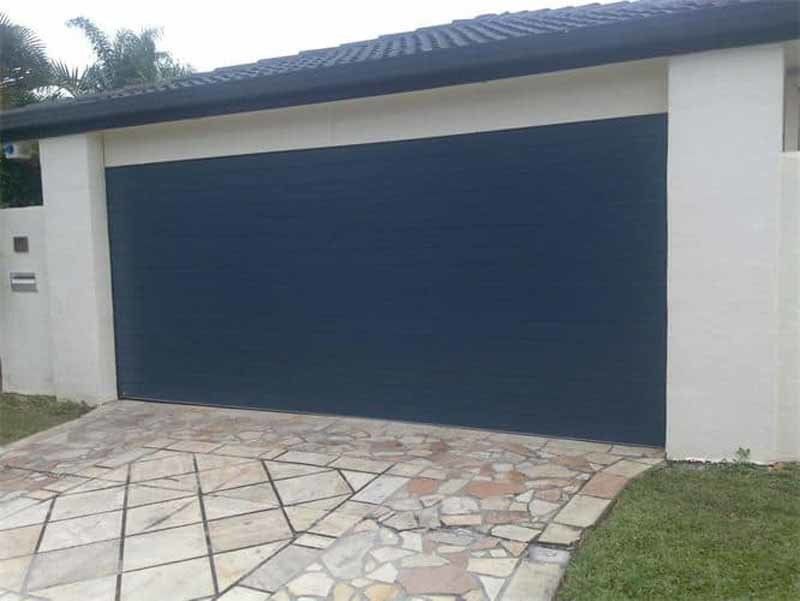black garage door
