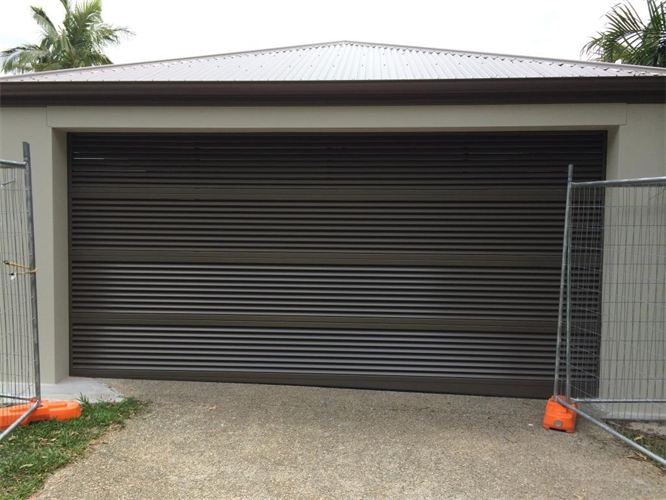 black garage door