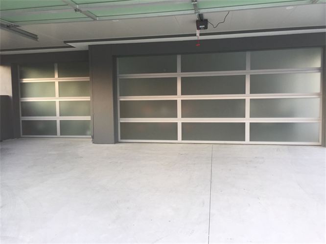 gray paneled garage door