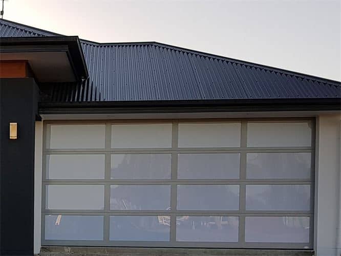 white paneled garage door