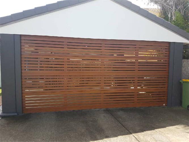 brown slatted garage door garage door