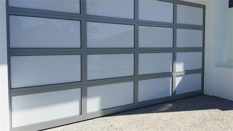 white garage door with paneling