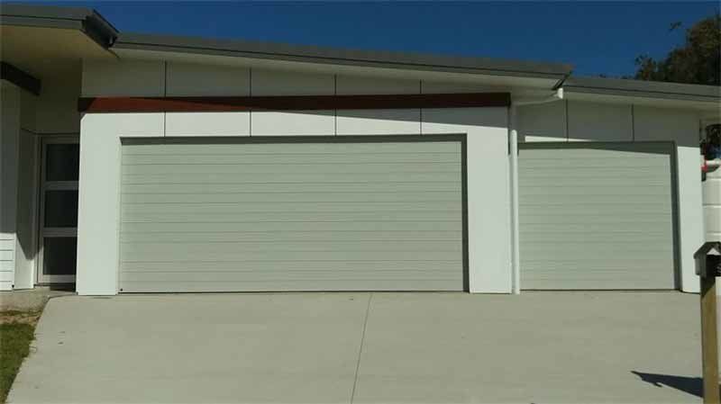 green garage door