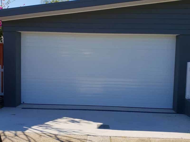 white garage door