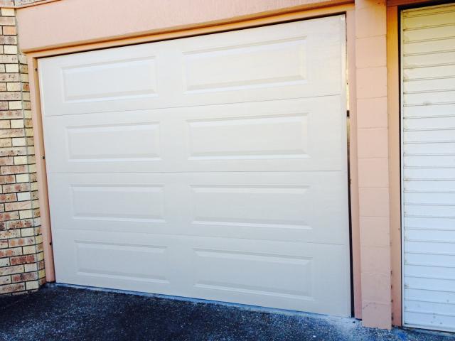 white garage door