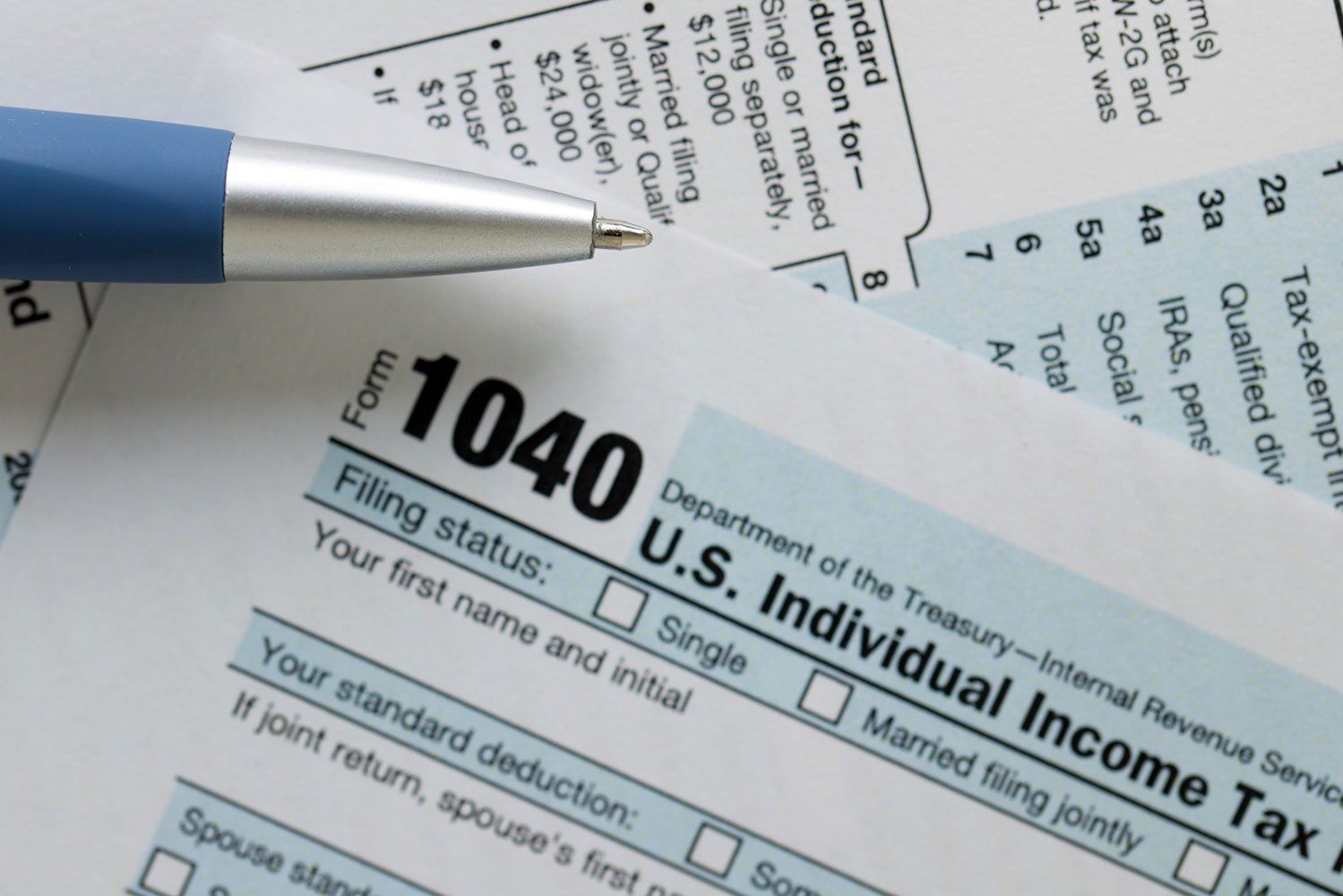 Income Tax Return Document with Blue Pen — Augusta, GA — Jones, Jones, Davis, & Associates, CPA, PC