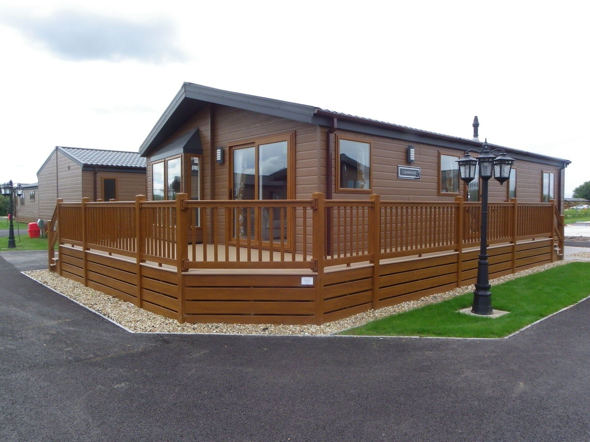 Outside a holiday lodge in Somerset
