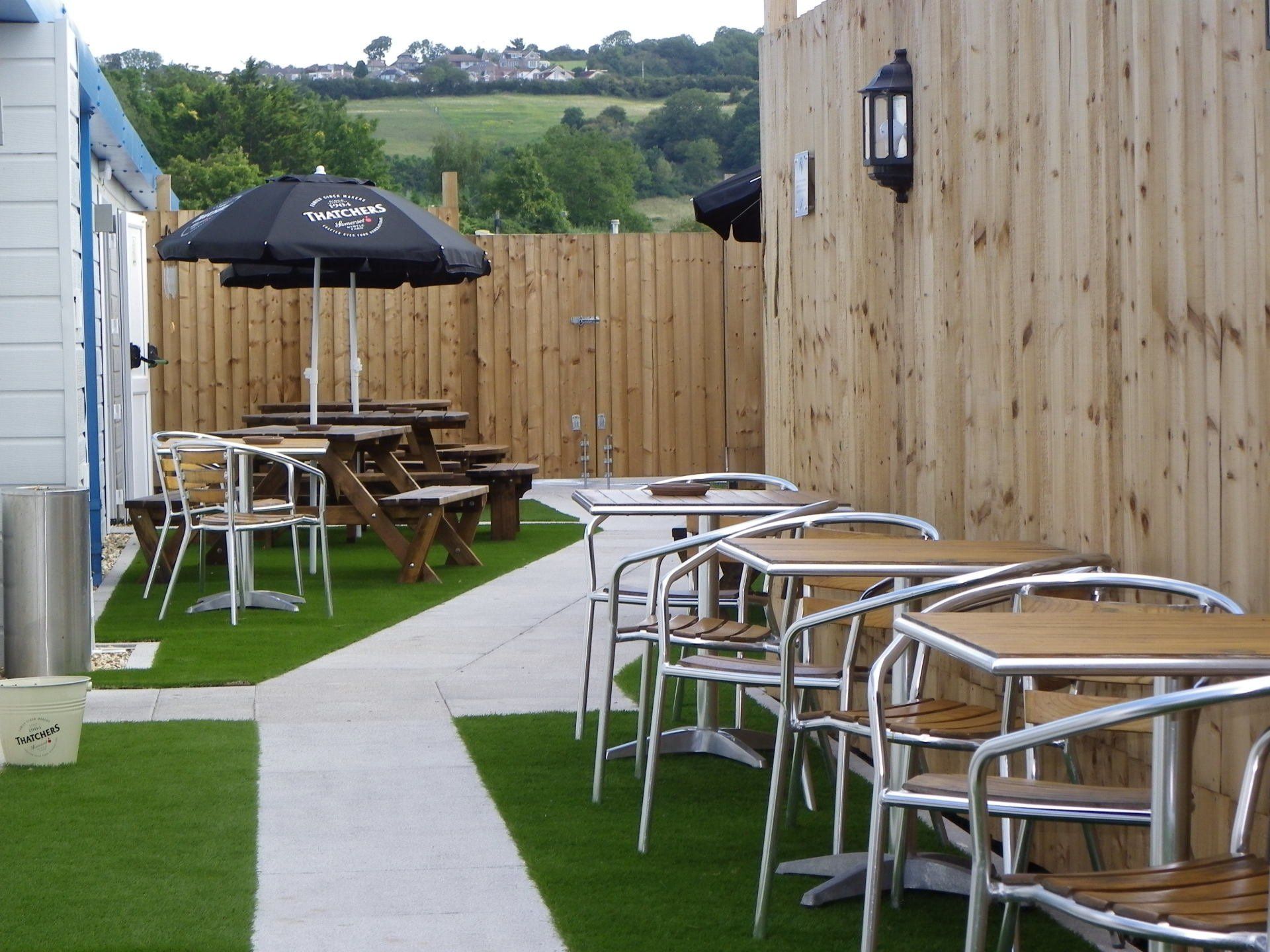 Beer garden at Riverside Holiday Village