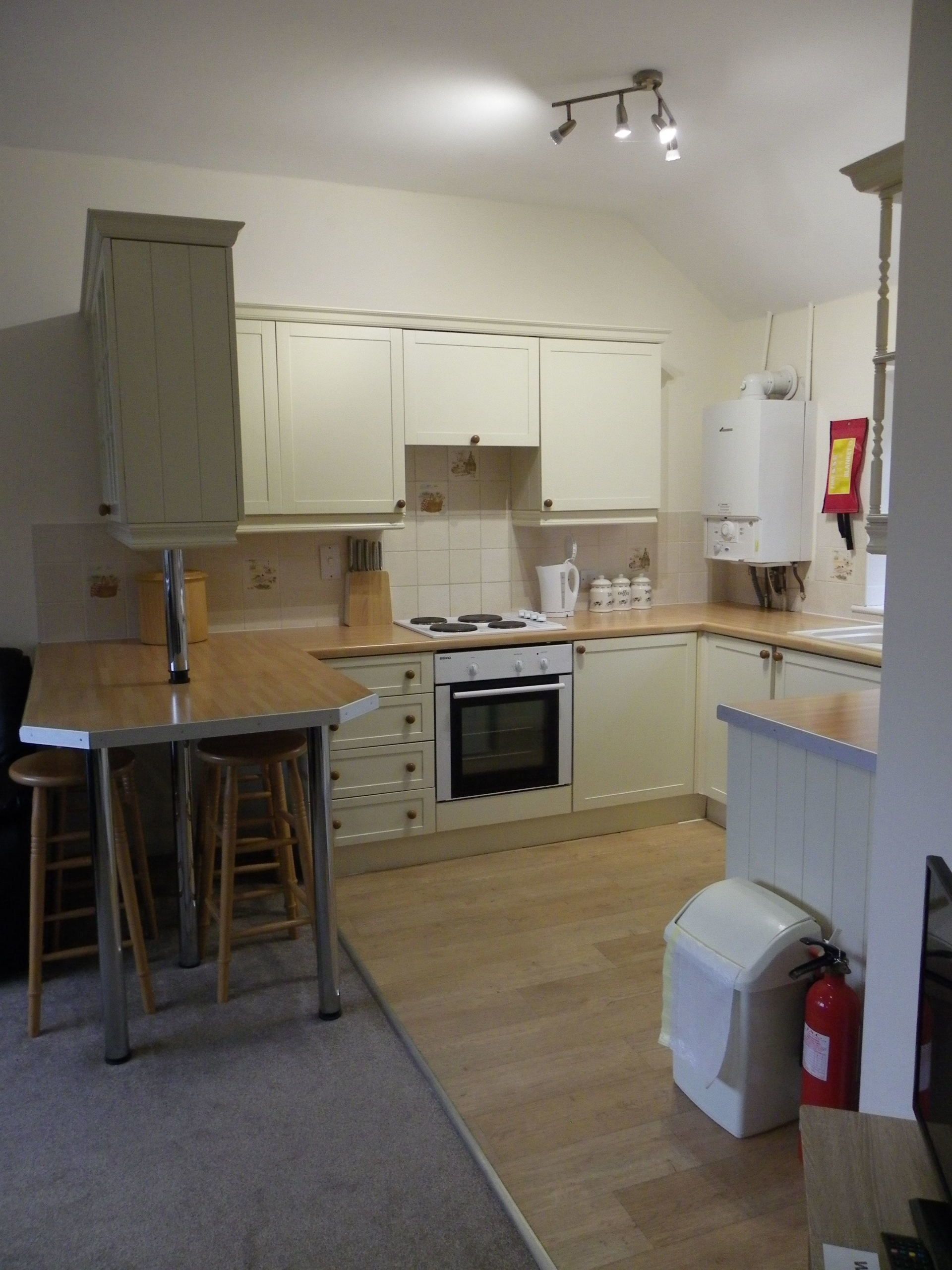Kitchen of 3 berth holiday cottage near Burnham-on-Sea.