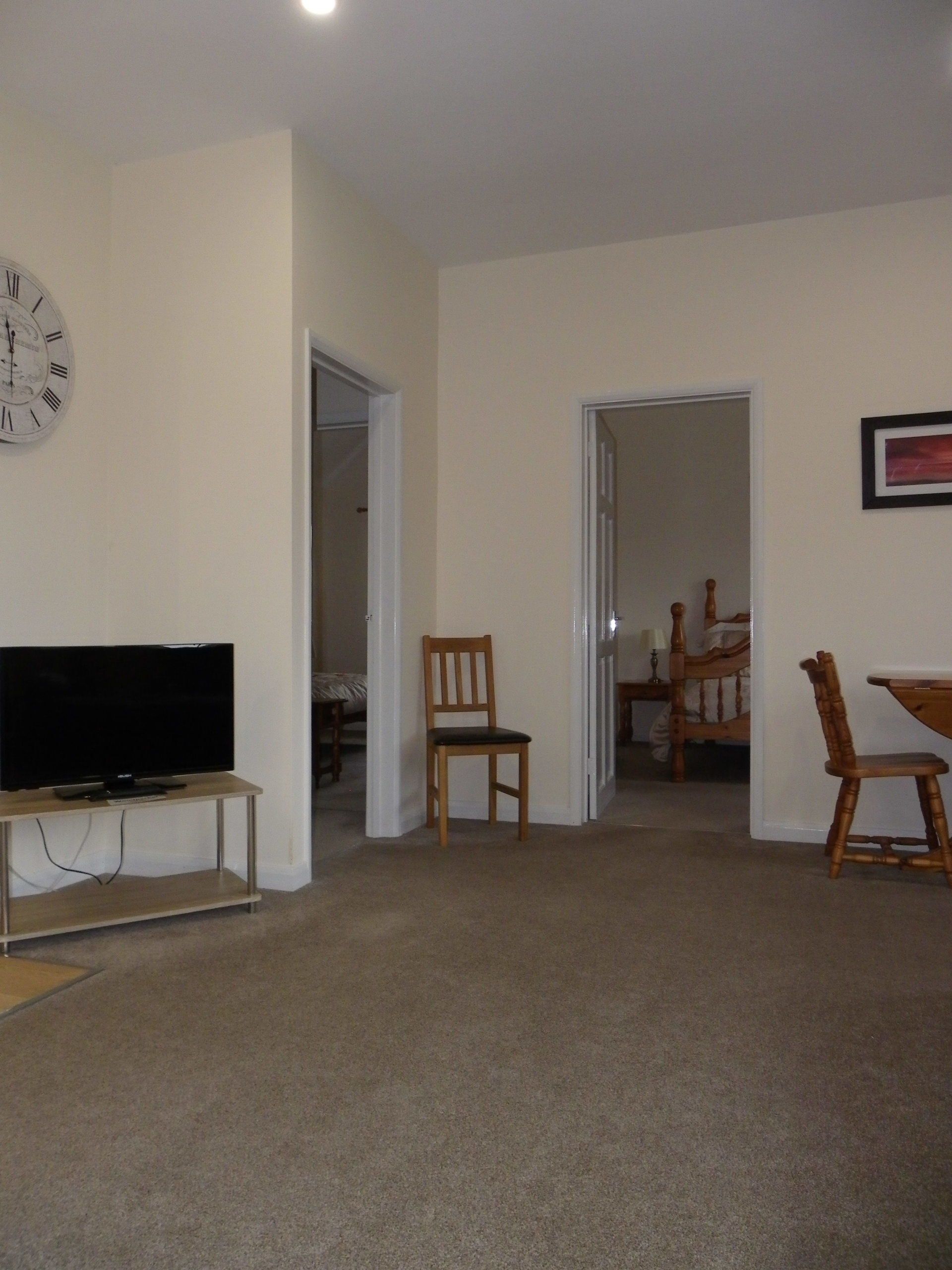 View into bedrooms of the 3 berth holiday cottage.