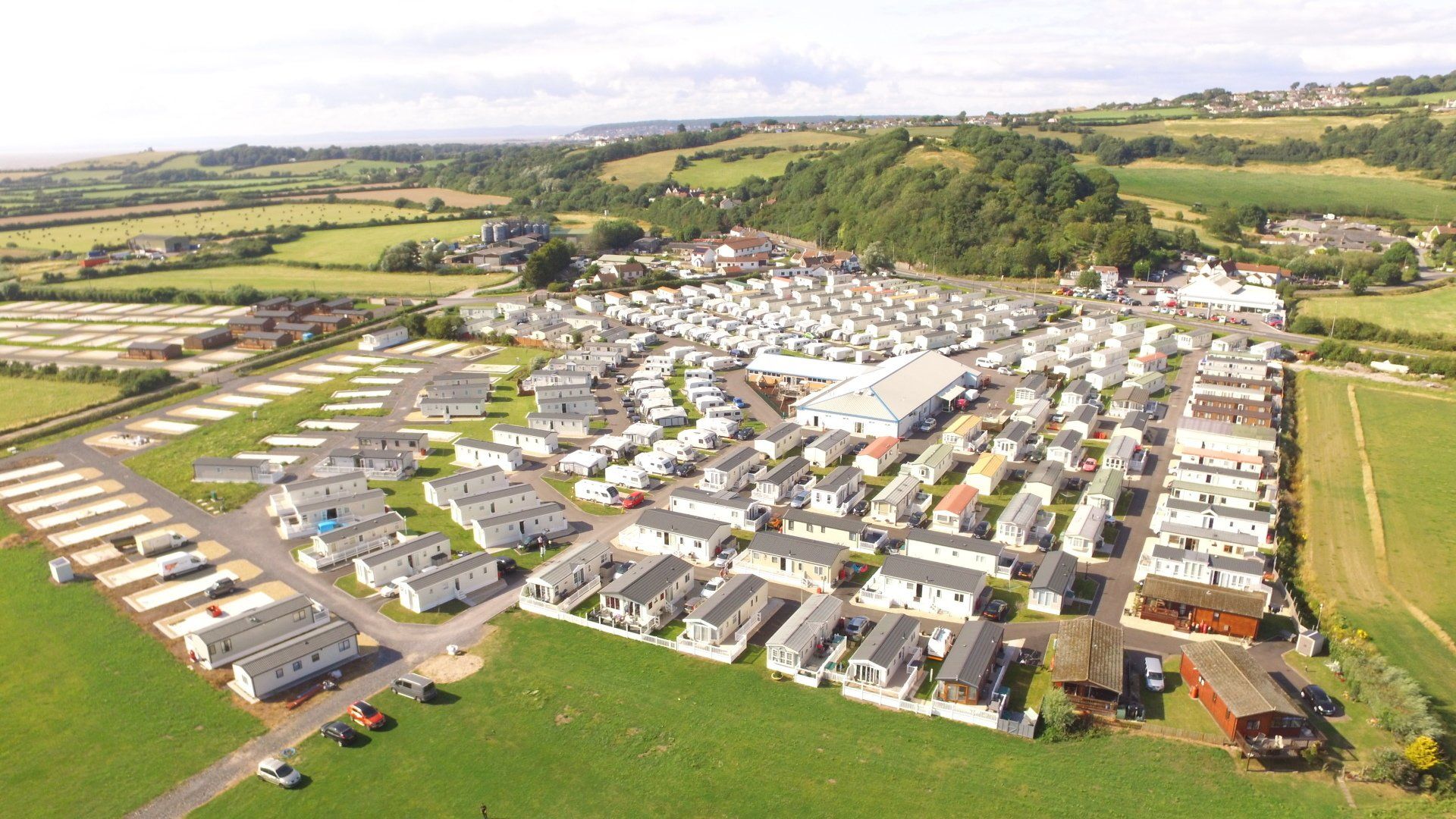 Drone Shot of Cherry Tree Holiday Lodge Park