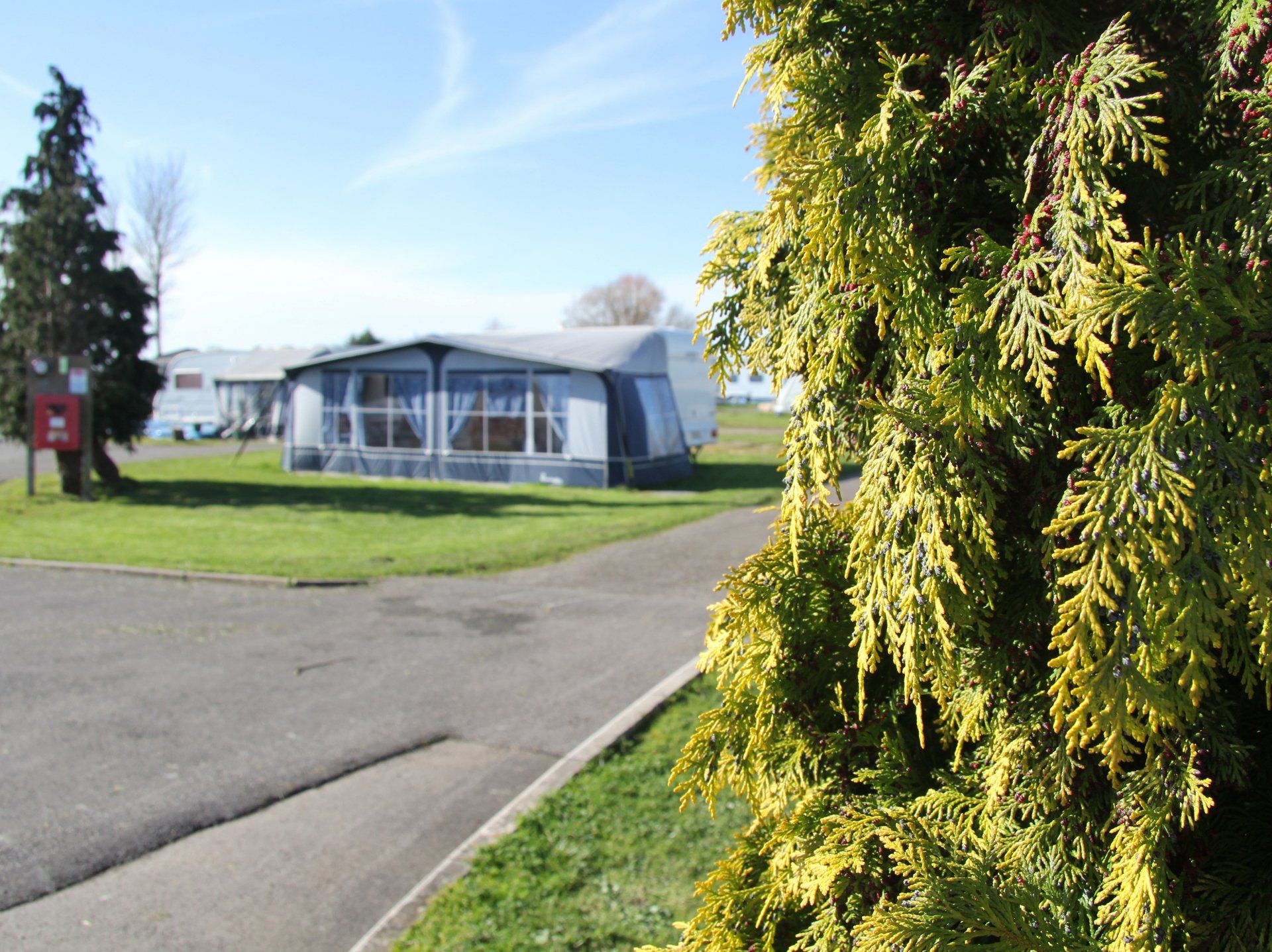 Touring caravans at Riverside holiday park near Weston-super-Mare