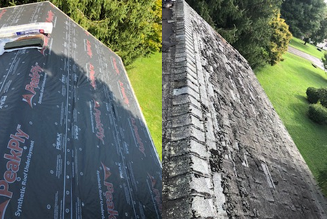 Professional Roofing Service — New Roof with covered before and after in Lititz, PA