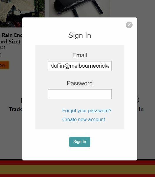 A sign-in screen with email and password fields