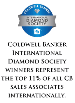 Coldwell Banker International Diamond Society badge; winners represent the top 11% of sales associates internationally.