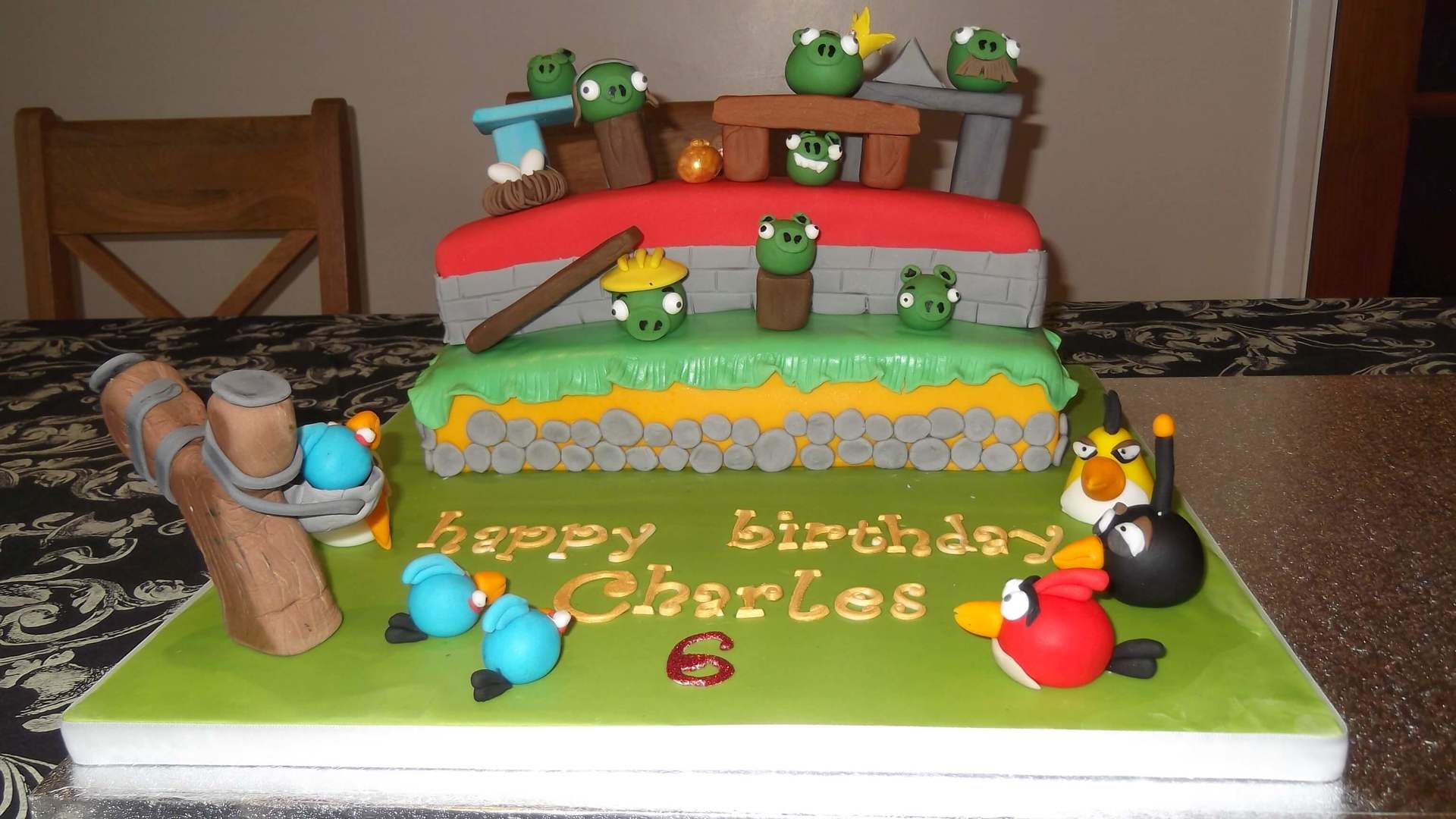 angry birds birthday cake