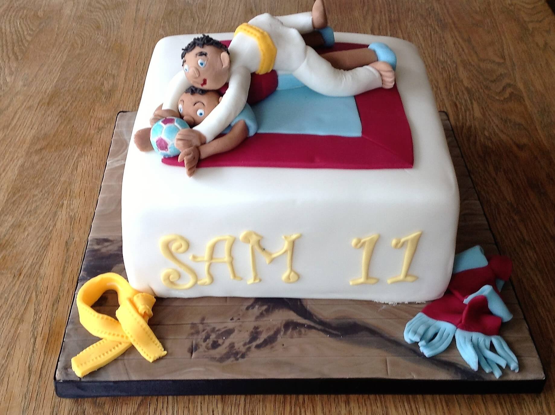 judo meets football birthday cake
