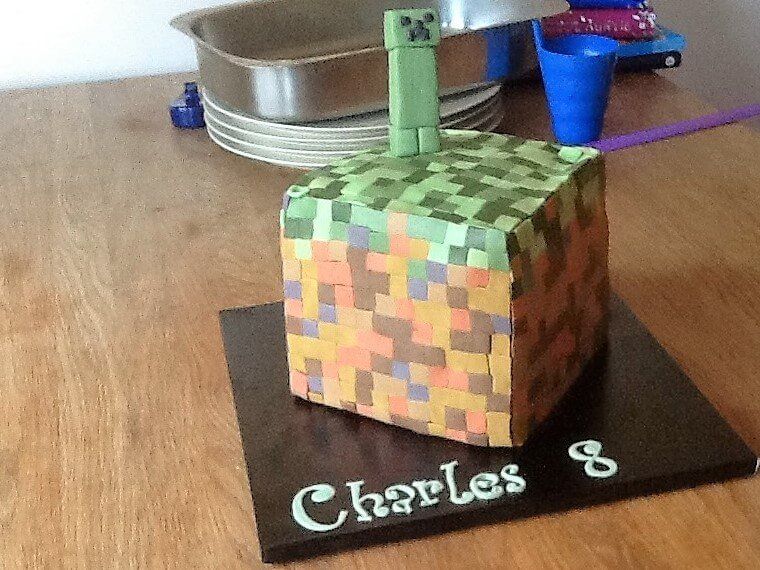 minecraft birthday cake