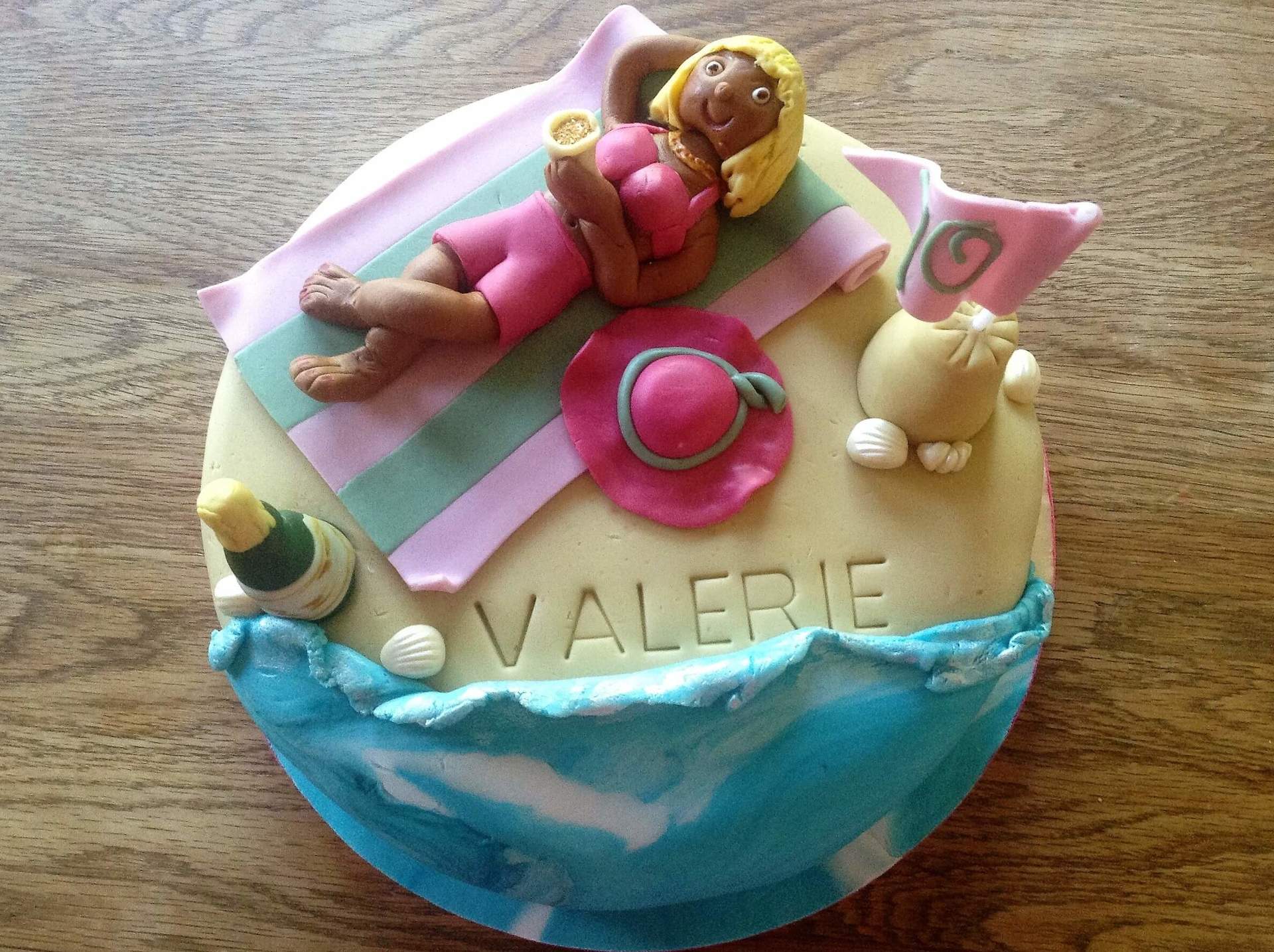 on the beach birthday cake