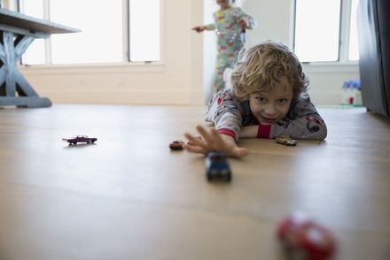 boy laying on the floor