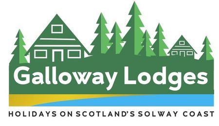 Galloway Lodges Dumfries and Galloway Holiday Lodges logo showing lodges and trees all in green
