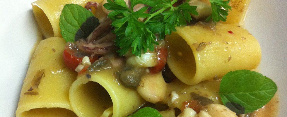 paccheri e calamari
