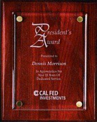 Hi-Gloss Rosewood Acrylic Floating Plaque