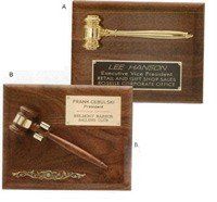 Gavel Plaque / Removable Walnut Gavel Plaque