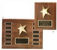 Solid Walnut Perpetual Star Plaque