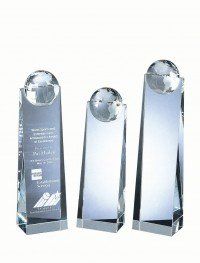 Optic Crystal Globe Wedge Optic Crystal Globe Wedge