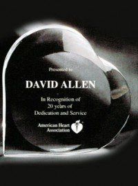 Acrylic Clear Giving Heart Award
