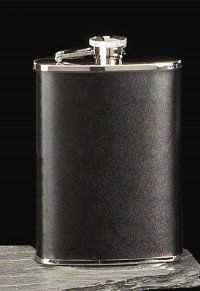 Black Leather Flask-8oz