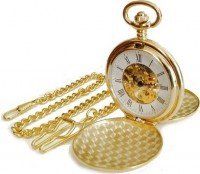 Gold Skeleton Pocket Watch