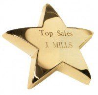 Gold Brass/Silver Star Paperweight