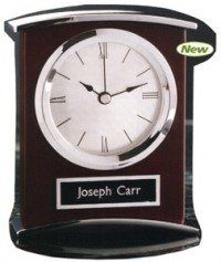 Desk Clock With Silver Trim