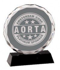 Facted crystal award black crystal base