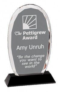 Facted Crystal Oval Award