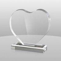 Clear Acrylic Heart On Base Clear Acrylic Heart On Base