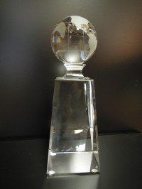 Optic Crystal 3D Globe Tower Optic Crystal 3D Globe Tower