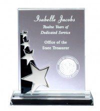 Optic Crystal Chrome Rising Star Plaque