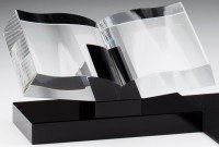 Custom - Optic Crystal Open-book Award