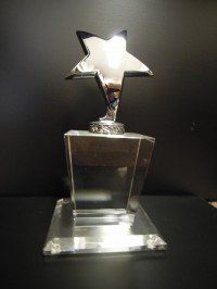 Optic Crystal Chrome Star Trophies