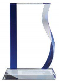 Optic Crystal Blue Sail Plaque