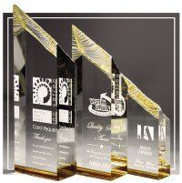 Acrylic Gold Wedge Tower Acrylic Gold Wedge Tower