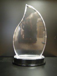 Acrylic Flame Award Black base Acrylic Flame Award Black base