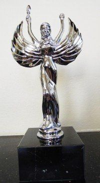 Bright Silver Metal Winged Victory Trophy Bright Silver Metal Winged Victory Trophy
