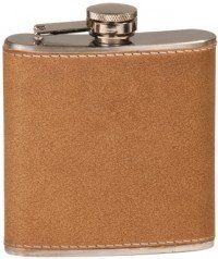 Laserable 6oz Tan Leatherette Flask