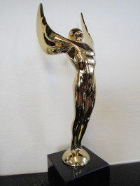 Brass Gold Wing Man Trophy Brass Gold Wing Man Trophy