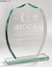 Jade Diamond Award with glass base